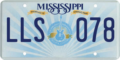 MS license plate LLS078