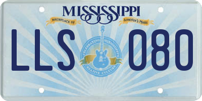 MS license plate LLS080