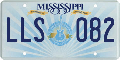 MS license plate LLS082