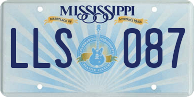 MS license plate LLS087
