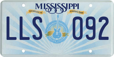 MS license plate LLS092