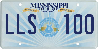 MS license plate LLS100