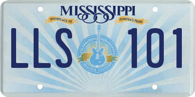 MS license plate LLS101