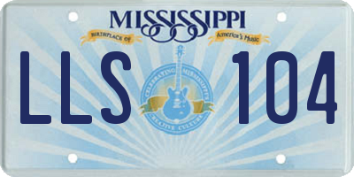 MS license plate LLS104