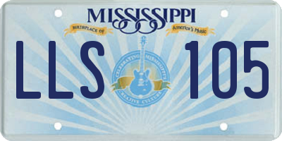 MS license plate LLS105