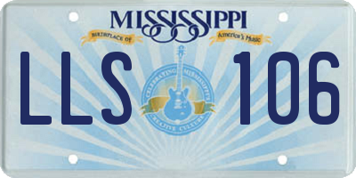 MS license plate LLS106