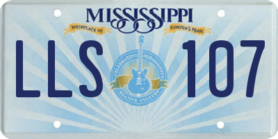 MS license plate LLS107