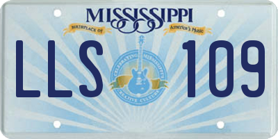 MS license plate LLS109