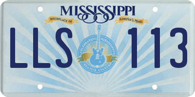 MS license plate LLS113