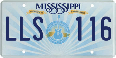 MS license plate LLS116