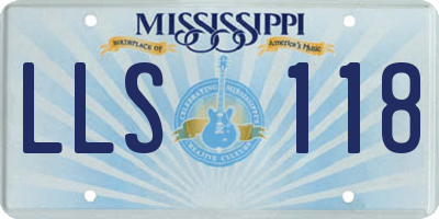 MS license plate LLS118