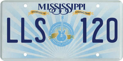 MS license plate LLS120