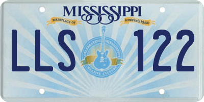 MS license plate LLS122