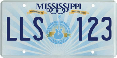 MS license plate LLS123