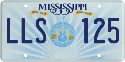 MS license plate LLS125