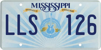 MS license plate LLS126