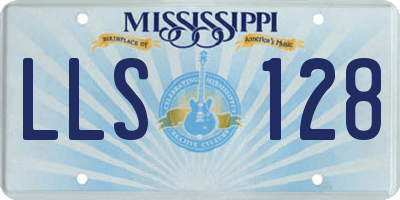 MS license plate LLS128