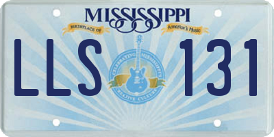 MS license plate LLS131