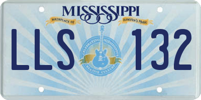 MS license plate LLS132