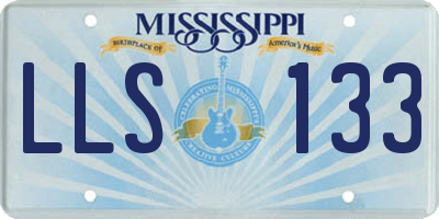 MS license plate LLS133