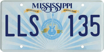 MS license plate LLS135