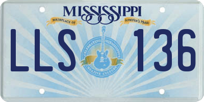 MS license plate LLS136