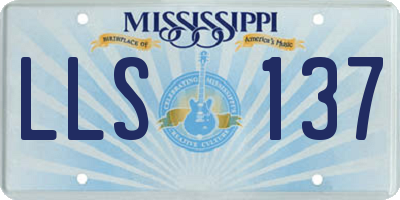 MS license plate LLS137