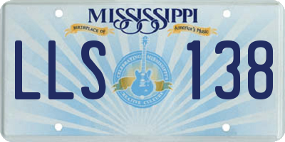 MS license plate LLS138