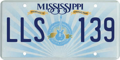 MS license plate LLS139