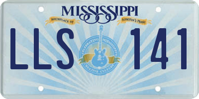 MS license plate LLS141