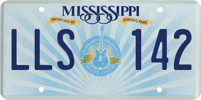 MS license plate LLS142