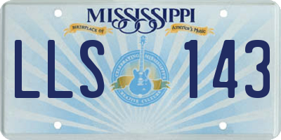 MS license plate LLS143