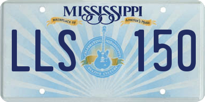 MS license plate LLS150