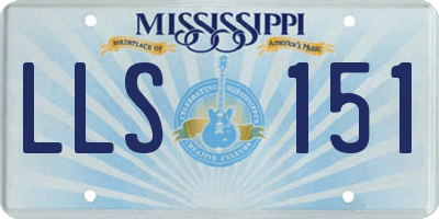 MS license plate LLS151