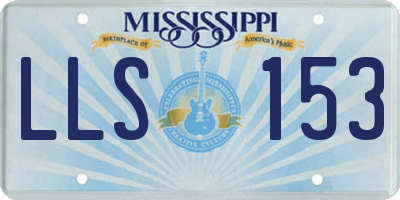 MS license plate LLS153