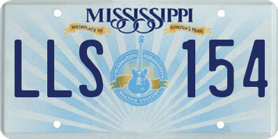 MS license plate LLS154