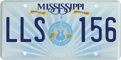 MS license plate LLS156