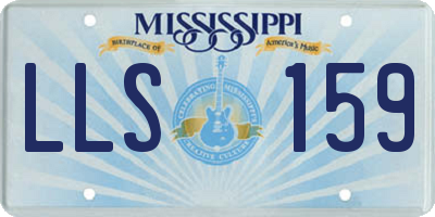MS license plate LLS159