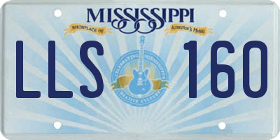 MS license plate LLS160