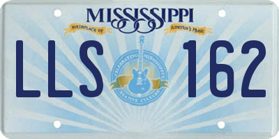 MS license plate LLS162