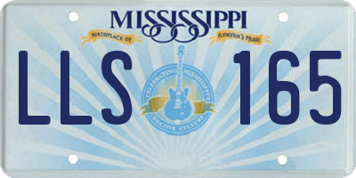 MS license plate LLS165