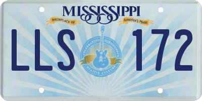 MS license plate LLS172