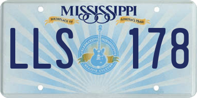 MS license plate LLS178