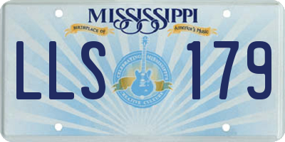 MS license plate LLS179