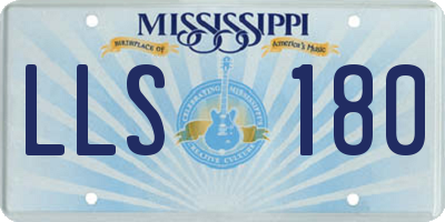 MS license plate LLS180