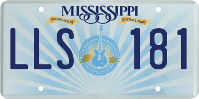 MS license plate LLS181