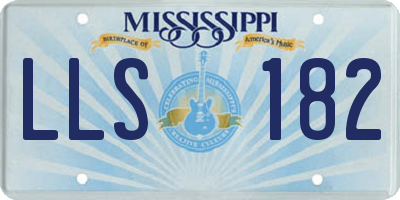 MS license plate LLS182