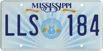 MS license plate LLS184