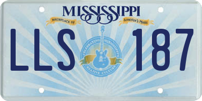 MS license plate LLS187