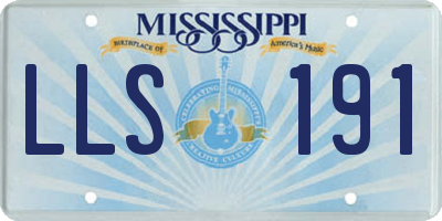 MS license plate LLS191